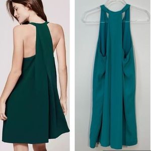 Loft green sleeveless racer back dress size large petite